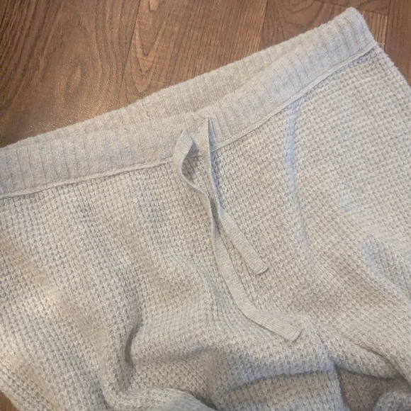 Aerie Womens Pants Waffle Knit Joggers Sweatpants Gray Size Large Drawstring - Picture 4 of 6